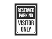 Reserved Parking Visitor only Print Black and White Notice Parking Metal 7.5x10.5 Small Signs 6Pack