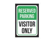 Reserved Parking Visitor only w o Arrow Print Black and Green White Notice Parking Plastic 7.5x10.5 Small Signs 4Pack