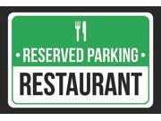 Reserved Parking Restaurant Print Green White and Black Notice Parking Plastic 12x18 Large Signs 2Pack