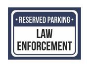 Reserved Parking Law Enforcement Print Blue White and Black Notice Parking Plastic 7.5x10.5 Small Signs