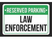 Reserved Parking Law Enforcement Print Green White and Black Notice Parking Plastic 12x18 Large Signs