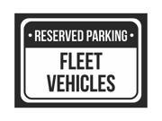 Reserved Parking Fleet Vehicles Print White and Black Notice Parking Plastic 7.5x10.5 Small Signs 2Pack