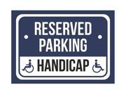 Reserved Parking Handicap Print Blue White and Black Notice Parking Plastic 7.5x10.5 Small Signs 2Pack