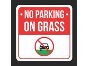 2 Pack No Parking On Grass Red Yard Business Apartment Building Street Lot Commercial Hard Plastic 12x12 Square Sign