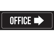 Black Background With White Font Office Right Arrow Metal Wall Sign - 4 Pack, 3x9 Inch Black Background With White Font Office Right Arrow Metal Wall Sign - 4 Pack, 3x9 Inch