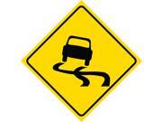 2 Pack - Yellow Diamond Caution Slippery When Wet Car Road Sign Commercial Plastic Square Sign, 12x12 2 Pack - Yellow Diamond Caution Slippery When Wet Car Road Sign Commercial Plastic Square Sign, 12x12