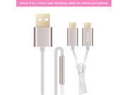 Lenuo zipper series 2 in 1 micro usb charging cable for Android phone double usb cable for Samsung retail package