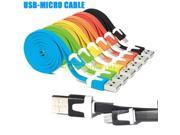 Hot Selling 1M Flat Noodle Micro USB Cable Sync Charger Data To Usb For Samsung Microusb Cables For Sony Xperia z1