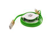 Retractable Design USB To 8pin Micro Usb Cable for iPhone 5 6 Plus Samsung S4 S6 Note 2 4 Sony Green