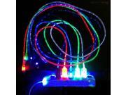 1pcs Beautiful 1M LED Light Durable Micro USB Cable Charger Data Sync Cord For Samsung Galaxy S3 S4 S5 HTC Android phone