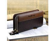 baellerry Crocodile pattern designer Long Business Man wallet double zippers Men s leather clutch bag male purse phone handbag