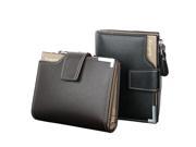 Brand PU Leather Card Holder Coins Pockets With Zipper Mens Wallet Purses Men Short Wallets Black Brown Dollar Bifold Wallet