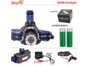 Headlamps LED Headlight XM L T6 ZOOM 18650 Headlights Headlamp 2000lm XML T6 18650 Rechargeable Zoomable LED BIKE light
