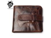 Luxury Vintage Casual 100% Real Genuine Cowhide Oil Wax Leather Men Short Bifold Wallet Wallets Purse Coin Pocket Male Zipper