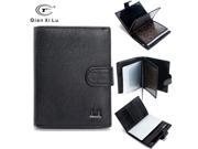 Famous Brand Large Bifold Travel Wallets Passport Bag Genuine Real Leather Wallet Credit ID Card Slots Coin Pouch Purse
