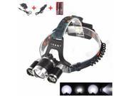 Headlamp 8000LM 3XCree XML T6 2R5 LED Lamp Headlight 18650 Rechargeable Head Light Torch Flashlight High Power Charger 2XBattery
