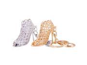 High heel shoes key chains rhinestone car key rings women bag charms keychains keyrings fashion crystal key holder DM 6