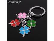 stainless steel clover keychain fashion four leaf clover keyring key chain key ring holder bag pendant charms