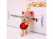 Lucky Cat Crystal Rhinestone keychain keyring for car key chain bag charm accessories chavei Creative Novelty gifts