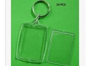 10Pcs Transparent Blank Photo Picture Frame Key Ring Split Ring keychain Gift