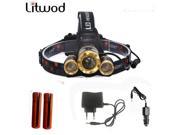 Z50 Led Headlight Zoom headlamp 9000LM Rechargeable Headlamp Head Torch 3x XM L T6 headlaight 2batteries AC charger Car charger