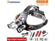Z50 led Headlight 9000 Lumen 3 T6 headlamp 3x XM L T6 LED Head Lamp Flashlight head torch Headlamp for camping hunting fishing