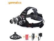 Newest Zoom 8000lm XML T6 2XPE Headlights Headlamps Rechargeable Head lamp for Fishing with 18650 Battery Car charger AC Charger