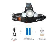 Uvistare T2 Interface 8000 Lumens Headlight with Battery Car Charger Headlamp With S0S First Aid Camping Hunting Fishing Lights