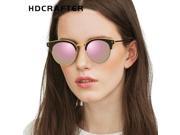 HDCRAFTER Cat Eye Sunglasses Women Brand Designer Sun Glasses for Women Luxury Brand Half Frame Pink Sunglasses for Driving