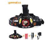 Zoom Rechargeable Headlight Led Headlamp Waterproof XM L T6 2LED 8000LM Head Lamp Light for Fishing Hunting Hiking