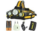 USB Rechargeable 12000LM xml 3xt6 led Headlamp Headlight waterproof lamp Lantern Fishing light 18650 Battery USB charger cable