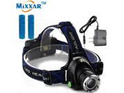 ZK30 Cree XM L T6 Led Headlamp3800LM Headlight Zoomable Led Head Torch Fishing Light 2*18650 5000mAh Batteries 1* AC Charger