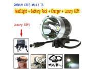 4000LM XM L2 T6 LED Bicycle Light Bike Light 4 Mode T6 Headlamp Headlight Battery Pack Charger