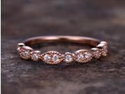 Thin Half eternity ring Art Deco wedding band 925 sterling silver wedding ring anniversary ring rose gold plated