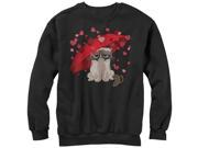 Grumpy Cat Raining Hearts Womens Graphic Sweatshirt