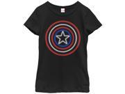 Marvel Captain America Shield Neon Light Girls Graphic T Shirt