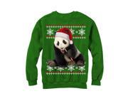 Lost Gods Ugly Christmas Sweater Panda and Candy Cane Womens Graphic Sweatshirt