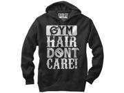 CHIN UP Gym Hair Don t Care Womens Graphic Lightweight Hoodie