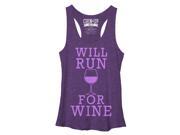 CHIN UP Will Run For Wine Womens Graphic Racerback Tank