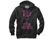 CHIN UP Will Run For Wine Womens Graphic Lightweight Hoodie