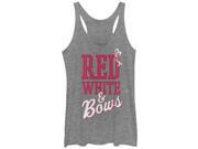 CHIN UP 4th of July Red White and Bows Womens Graphic Racerback Tank