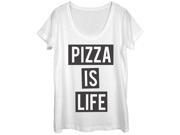 Lost Gods Pizza is Life Womens Graphic Scoop Neck