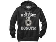 CHIN UP Will Work Out For Donuts Womens Graphic Lightweight Hoodie
