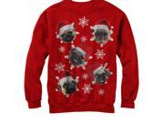 Lost Gods Ugly Christmas Sweater Pug Snowflakes Womens Graphic Sweatshirt