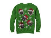 Lost Gods Ugly Christmas Sweater Pug Snowflakes Womens Graphic Sweatshirt