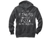 CHIN UP Fitness Pizza in Mouth Womens Graphic Lightweight Hoodie