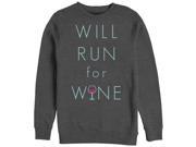 CHIN UP Will Run For Wine Glass Womens Graphic Sweatshirt