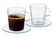 Simax Tea glass KON with handle and saucer Set of 4