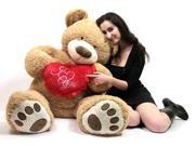 I Love ? You 5 Foot Giant Teddy Bear Valentine s Day Soft Holds Big Plush Heart Embroidered I ? YOU