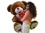 I Love You Giant Teddy Bear Soft 36 Inch Plump Brown I LOVE YOU Heart Pillow
